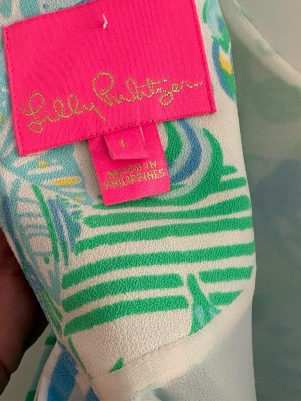 Tropical Print Tank with Pink Hem - Picture 4 of 4